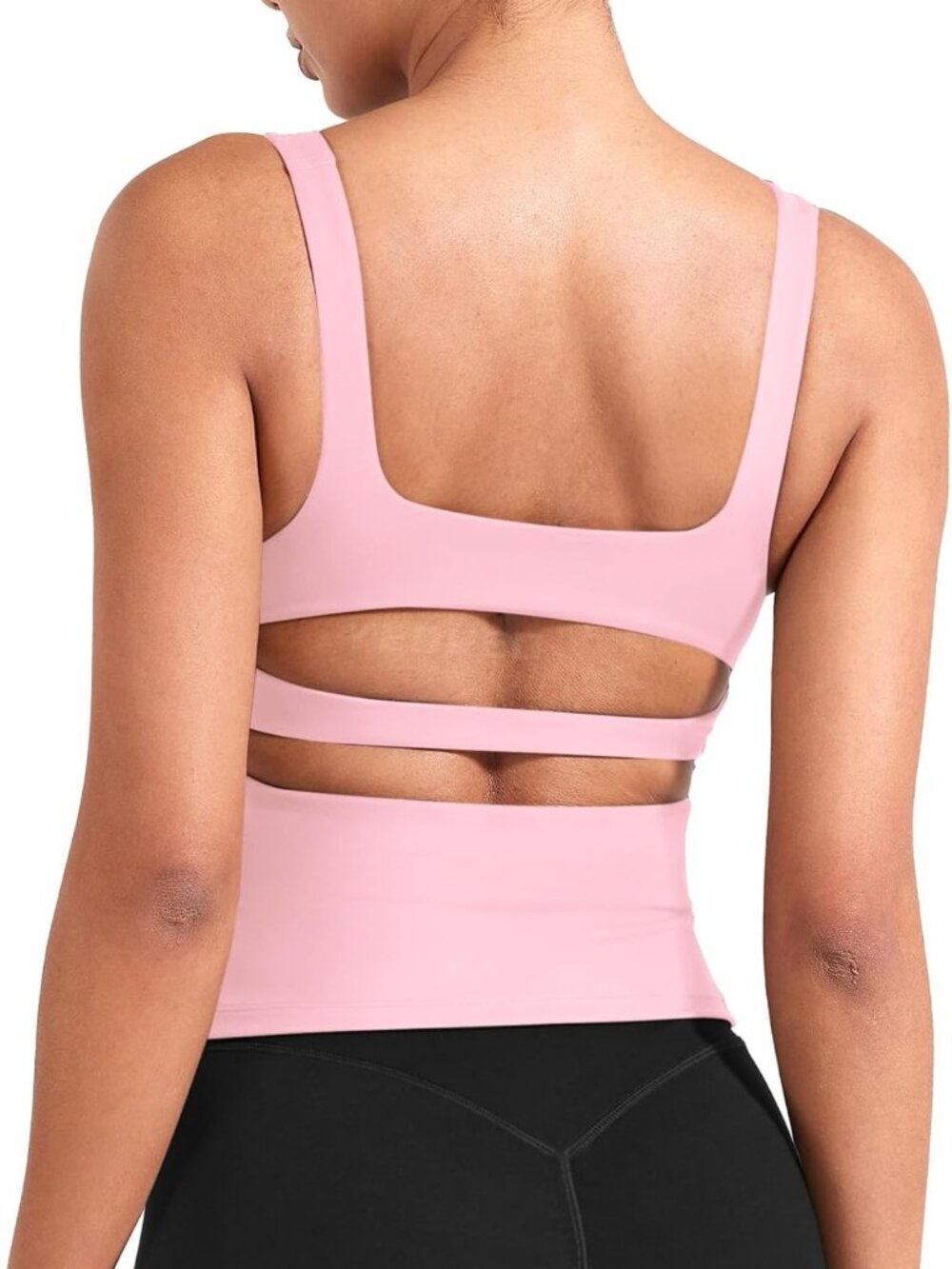 Open Back Workout Tank Top for Women - Built-in Bra Yoga Top, Fitness Apparel